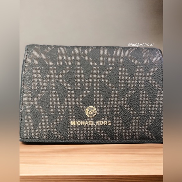 Michael Kors Lynn Brown/Black Logo Shoulder Bag + Wallet NWT - Picture 6 of 7